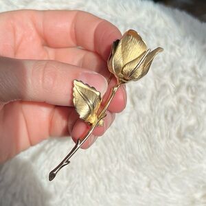 Gold Rose Brooch